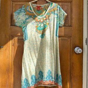 Sundance 100% silk, v-neck tunic dress size SMALL